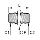 UNION DOBLE MACHO,ROSCAS BSP CONICA - C1 : R1/4 - C2 : R1/8 - ROHS