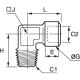 CODO IGUAL MACHO BSP CONICA, HEMBRA BSP CILINDRICA - C1 : R3/8 - C2 : G3/8 - ROHS